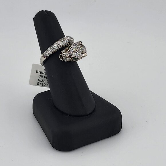 LAST ONE Sterling Silver 925 Panther Ring with Sparkling Cubic Zirconia Stones